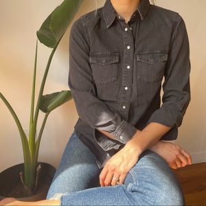 ⚡️2/20⚡️TopShop Acid Wash Vintage Button Up Shirt size 2
